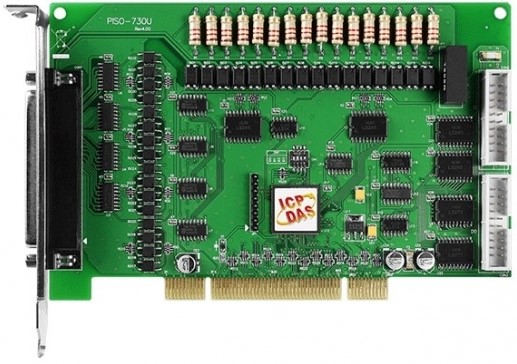 Плата ICP DAS PISO-730U-5V CR Universal PCI Bus, 32-channel isolated digital I/O (Input Logic High: 5~12 V) & 32-channel TTL digital I/O board.