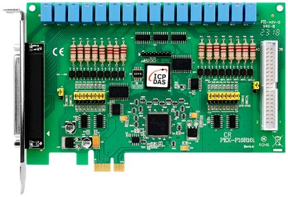 Плата ICP DAS PEX-P16R16I CR PCI Express X 1, 16-channel Isolated Digital Input, 16-channel Relay Output Includes one