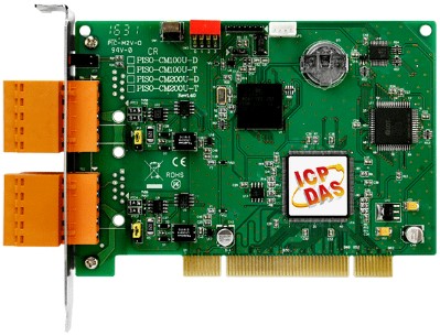 Плата ICP DAS PISO-CM200U-T Intelligent CAN interface with two Isolated Protection CAN Communication Port and 5-Pin Screw Terminal Connector for Unive