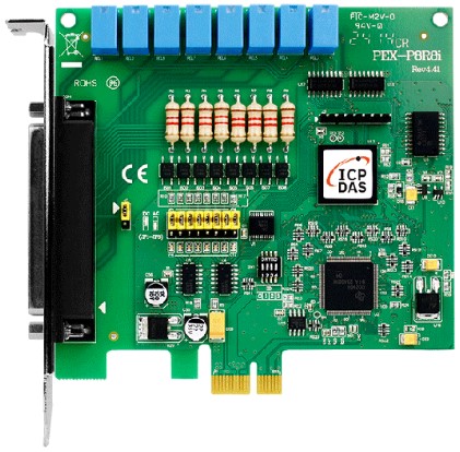 Плата ICP DAS PEX-P8R8i CR PCI Express x1, 8-channel Isolated Digital Input, 8-channel Relay Output Includes one CA