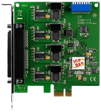 Плата ICP DAS VEX-114i CR PCI Express, Serial Communication Board with 4 Isolated RS-232 ports (RoHS)