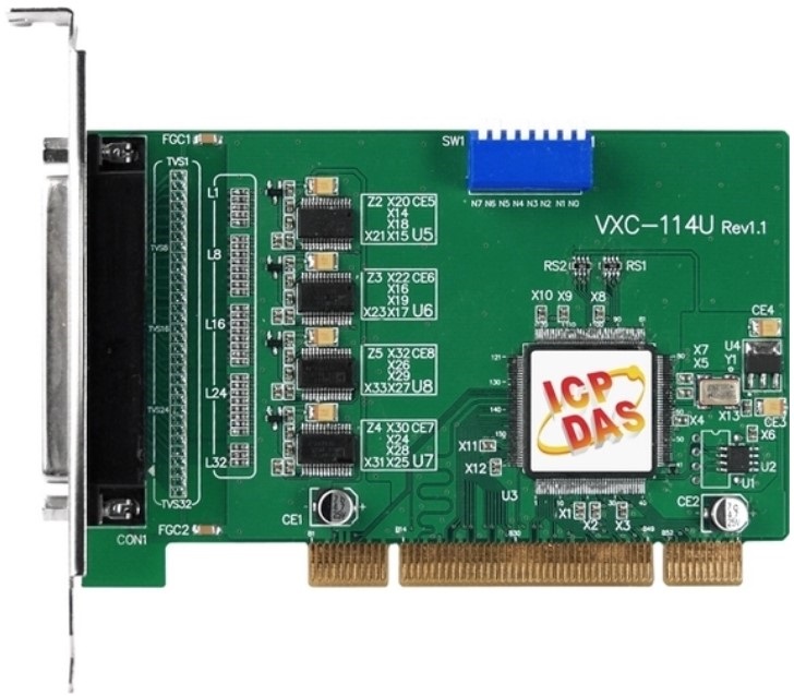 Плата ICP DAS VXC-114U CR Universal PCI, 4-port RS-232 communication board. Includes one CA-4002