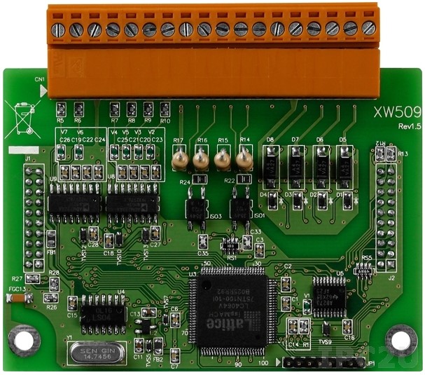 Плата расширения ICP DAS XW509 CR 2-port Non-Isolated RS-232 with 4-ch Isolated Digital Input and 4-ch Isolated Digital Outp