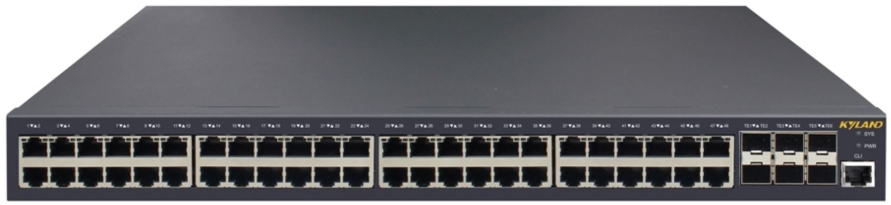 Коммутатор управляемый Kyland SICOM6648G-Lite 6 10Gigabit Fiber ports(SFP+) + 48Gigabit POE ports, AC220V single power supply, Power power 370W, Fan, SICOM6648G-Lite-6X48GP-HV