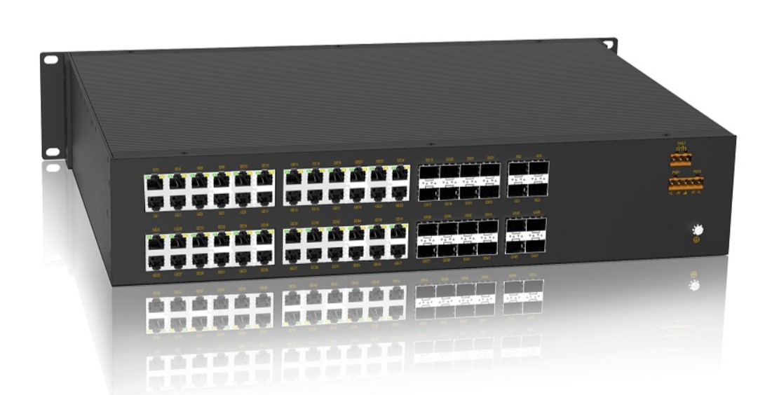Коммутатор управляемый Kyland SICOM6448G 301072103 20 1000M combo ports of 100M/1000M SFP or 10/100/1000Base-TX, 28 10/100/1000Base-TX RJ45 ports, 100 SICOM6448G-20G28GE-HV-HV
