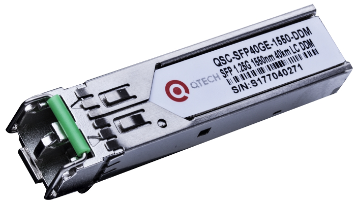 Трансивер QTECH QSC-SFP40GE-1550-DDM-I 40км, 1,25Гбит/c, Tx=1550nm, LC, DFB, SM, DDM, индустриальный
