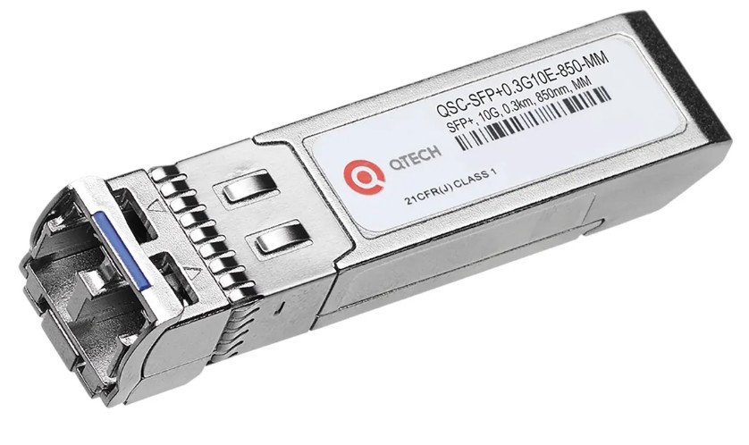 Модуль SFP+ QTECH QSC-SFP+0.3G10E-850-MM-I 300м, 10Гбит/c, Tx=850нм, LC, FP, MM, DDM, индустриальный