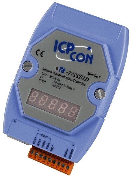 Контроллер ICP DAS I-7188E5D CR Internet Communication Controller with display one Ethernet port, Four RS-232 ports and