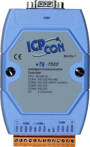 Контроллер ICP DAS I-7522 CR RS-485 port, RS-232, RS-232 с гальванической изоляцией