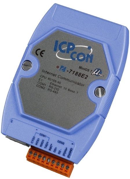 Контроллер ICP DAS I-7188E2D CR Internet Communication Controller with one Ethernet port,one RS-232 port and RS-485 port