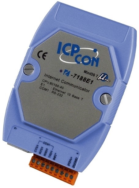 Контроллер ICP DAS I-7188E1 CR Internet Communication Controller with one Ethernet port and one RS-232 port