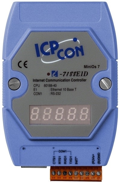 Контроллер ICP DAS I-7188E1D CR Internet Communication Controller with one Ethernet port and one RS-232 port with display
