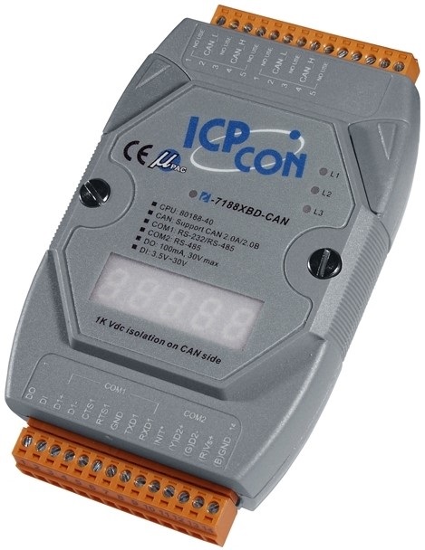 Контроллер ICP DAS I-7188XBD-CAN-G CR Programmable automatic controller with two series communication port (RS-232/RS-485)