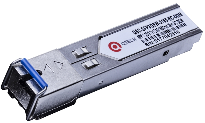 Трансивер QTECH QSC-SFP3GEW-3155-SC-DDM 3км, 1,25Гбит/с, Tx=1310/Rx=1550нм, SC, FP, SM, DDM