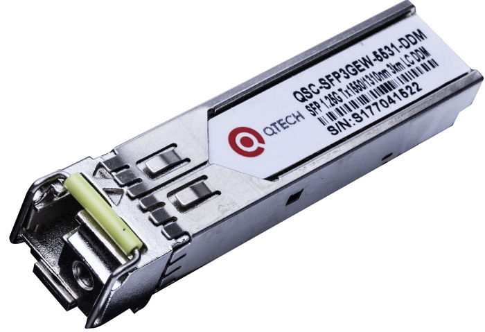 Трансивер QTECH QSC-SFP3GEW-5531-DDM 3км, 1,25Гбит/с, Tx=1550/Rx=1310нм, LC, FP, SM, DDM