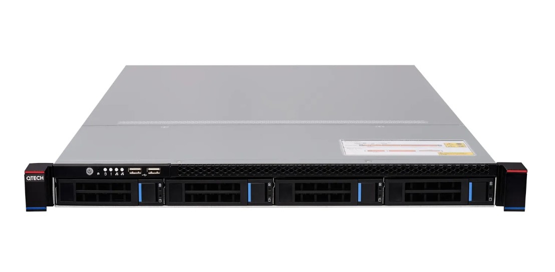 Контроллер QTECH QSRV-160402RMC-WIFI-50 WI-FI до 50 точек на базе сервера 1U, 4*3.5; Intel Xeon 6 ядер; 8GB DDR4 RDIMM ECC 2933MHz; Контроллер SATA SW