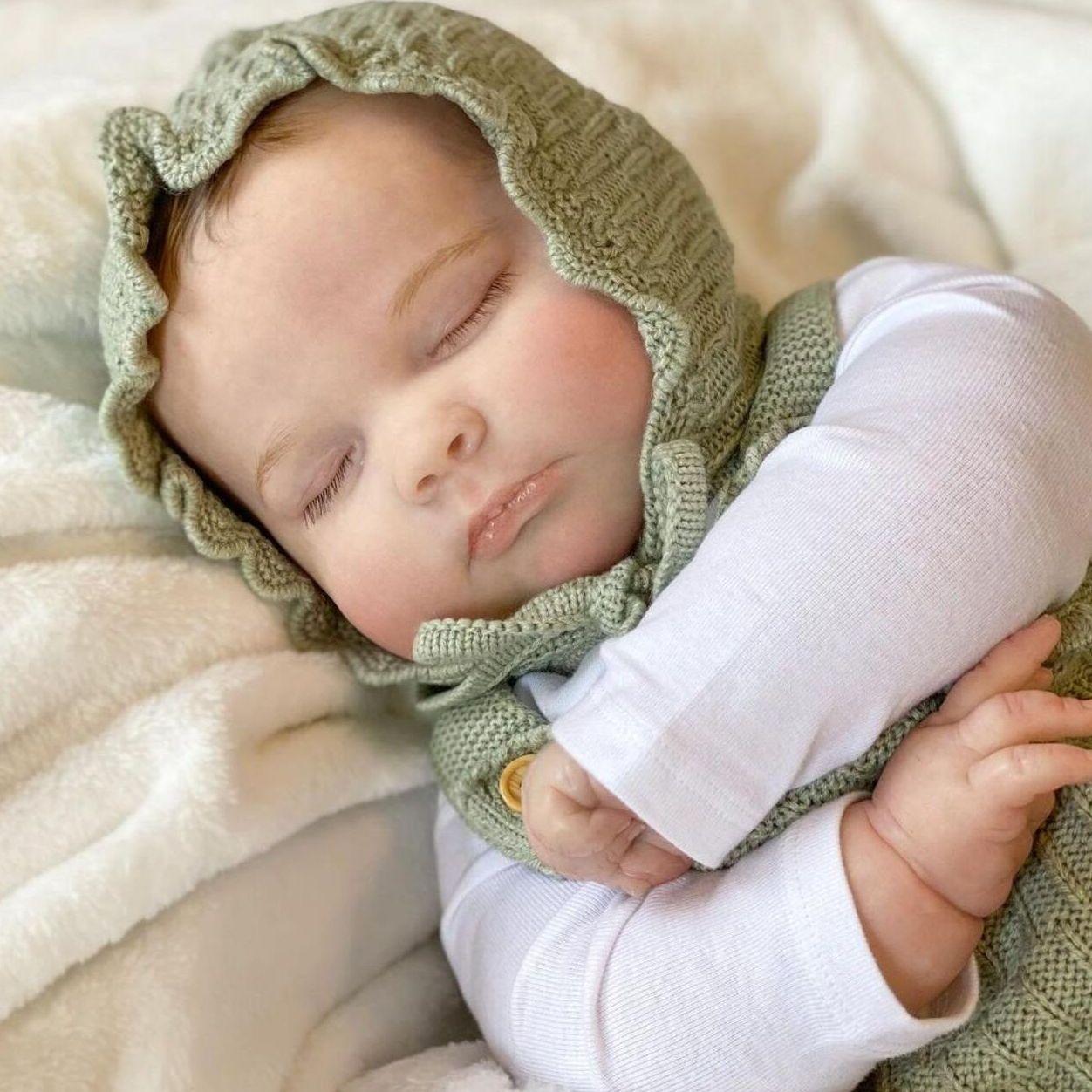 Reborn Sleeping Baby 3D кожа мягкая силиконовая кукла 60 см игрушка для девочки с тканью сосудистых вен тело как настоящее искусство Bebe подарок beige BZDOLL Reborn