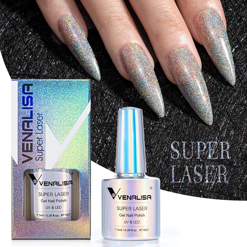 1 коробка Venalisa Super Laser Gel Лак для ногтей УФ и светодиодный, 7,5 мл gray