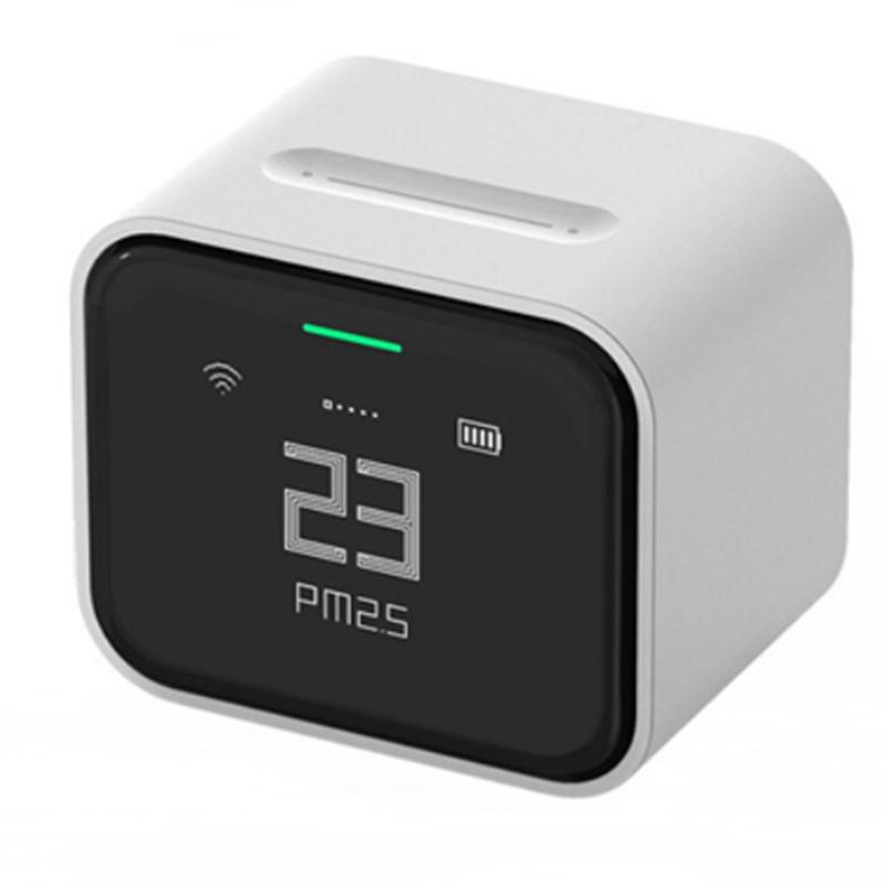 Детектор воздуха Xiaomi Qingping Lite работает с приложением Mihome Apple HomeKit CO2 PM2.5 PM10 Монитор температуры и влажности с сенсорным экраном белый