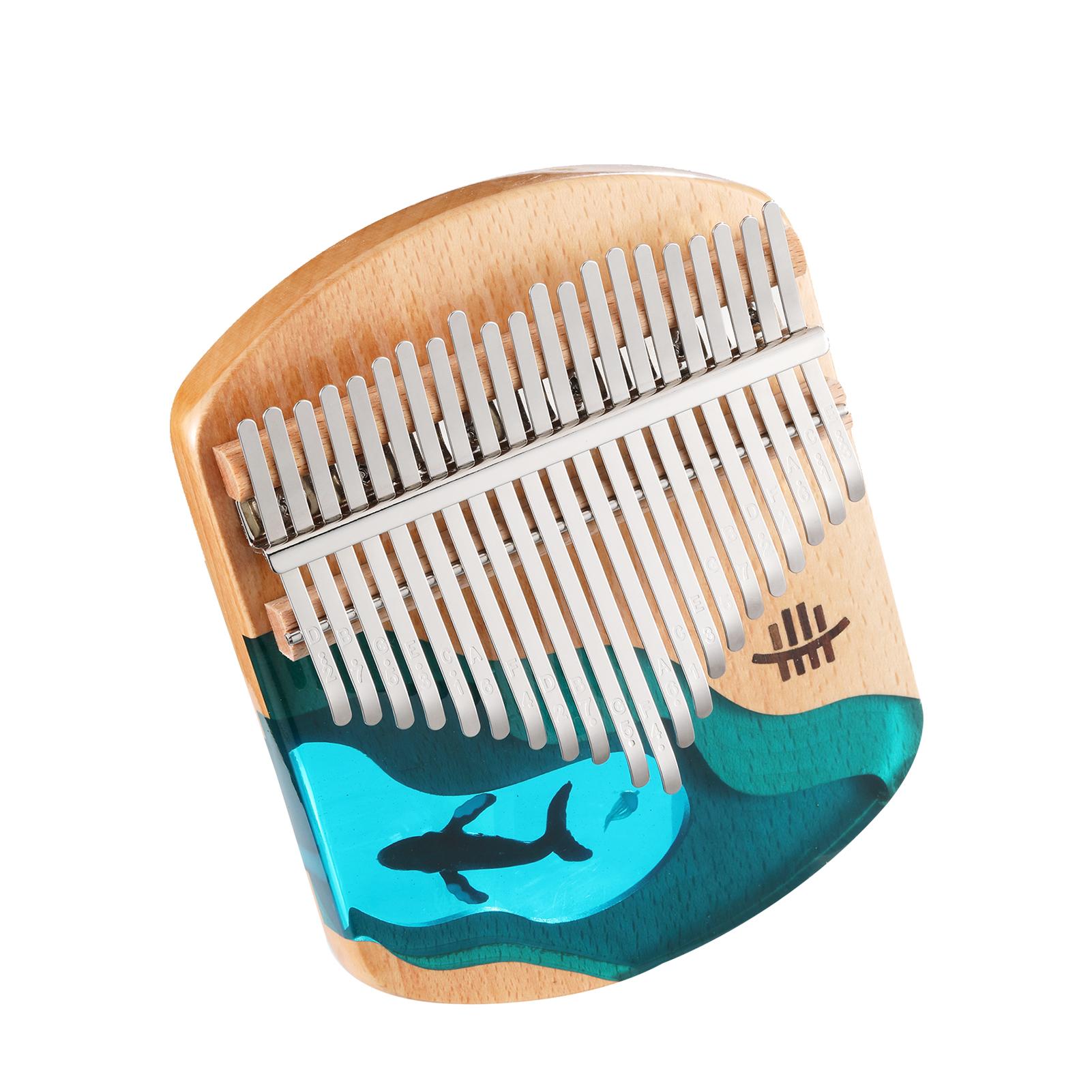 Hluru Kalimba Thumb Piano 21 клавиша Буковое дерево для большого пальца Фортепиано Портативный музыкальный инструмент синий beige Automobile and motorcycle supplies