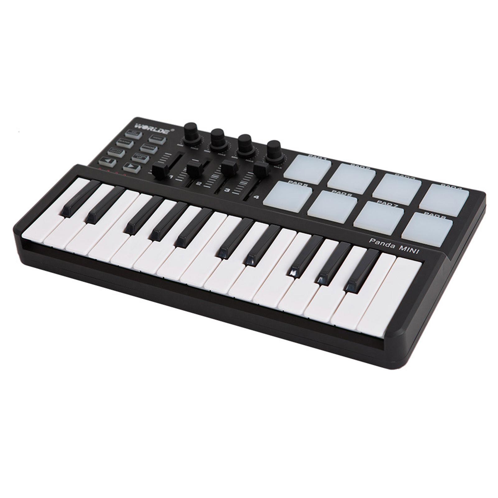 Портативная мини-клавиатура Worlde Panda mini с 25 клавишами USB и MIDI-контроллером для ударных пэдов white Automobile and motorcycle supplies