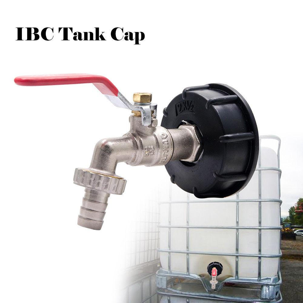 Переходник бака IBC на 1000 л, грубая резьба, 60–15 мм, фитинг для подключения воды, черный beige Hobbies mall