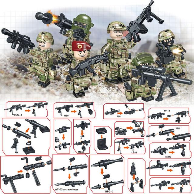 Русская Альфа - сила военный конструктор с солдатиками модель ТBS41-46 для мальчиков 6лет gray Fun Building Blocks