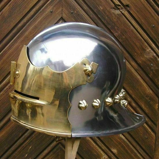 Средневековый итальянский шлем Sallet Burgundy Lerp Re-enactment Style Halloween Costume white ROYAL HANDICRAFT