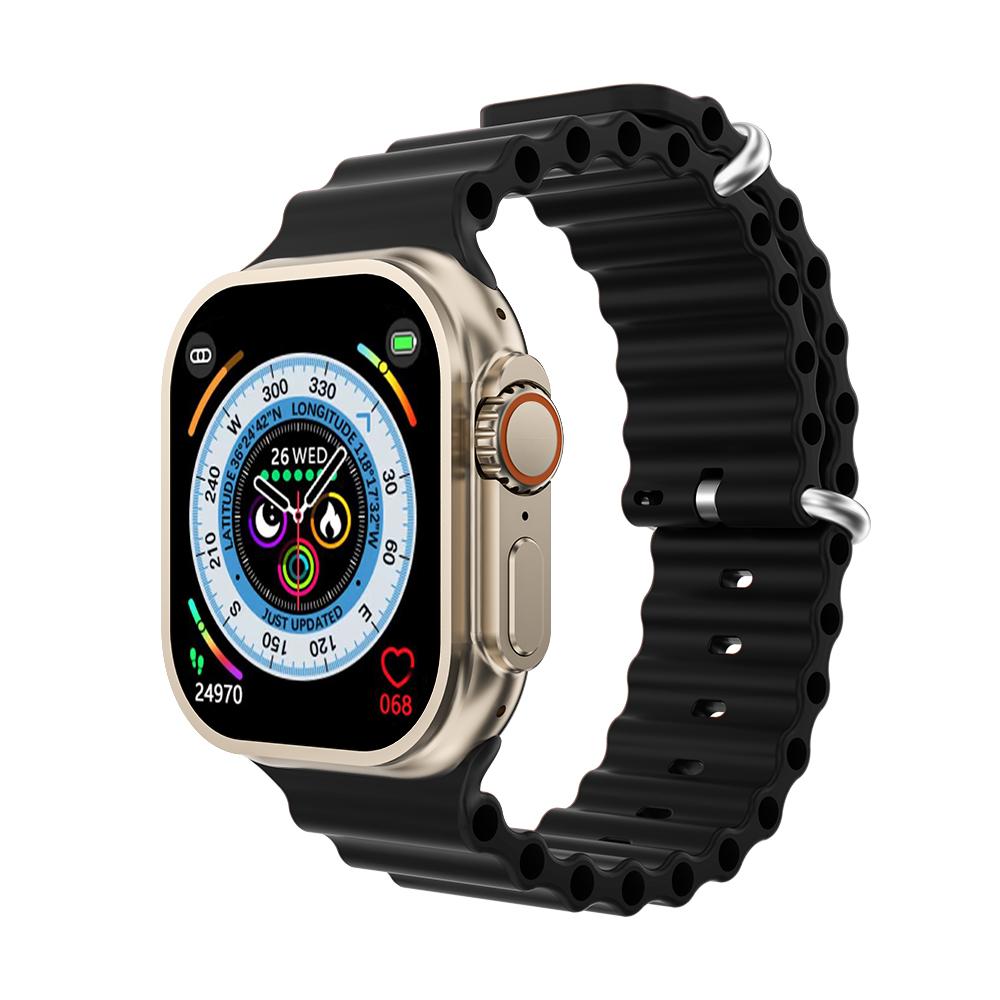 YurKem Ultra 8 умные часы IWO спортивные мужские Wowen GPS отслеживание движения умные часы с беспроводной зарядкой для IOS Android black ZJM Mall