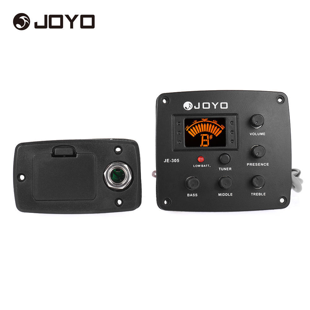 JOYO JE-305 Акустическая гитара, пьезо-звукосниматель, предусилитель, 4-полосный эквалайзер, тюнер, система с ЖК-дисплеем black TOMTOP JMS
