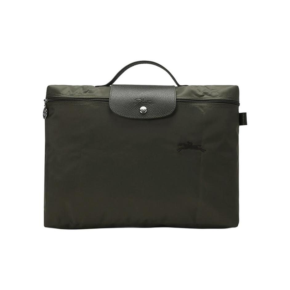 Longchamp Le Pliage Green 37 Канва Экологичный Молния Ручка Кожа и Канва Сумка-тоут Портфель для ноутбука Женская сумка-тоут 2182919479 Green gray