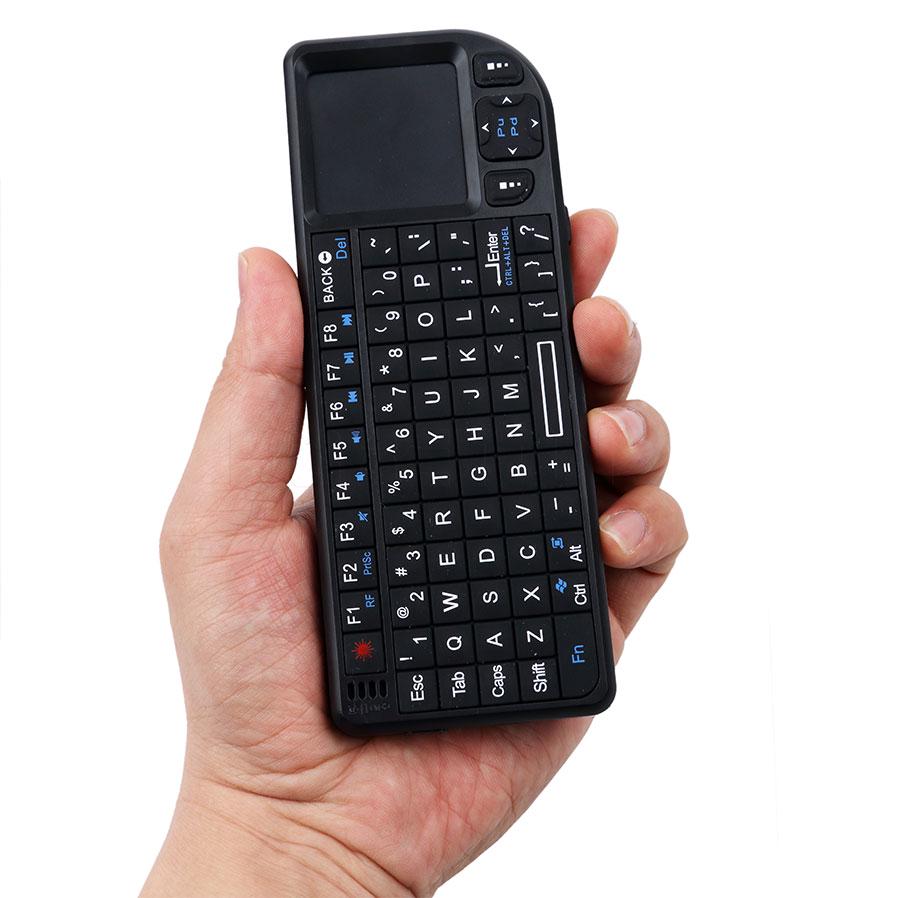 Беспроводная клавиатура VAORLO, мини-воздушная мышь 2,4G, портативная сенсорная панель для игр для телефона, Smart TV Box Android чёрный