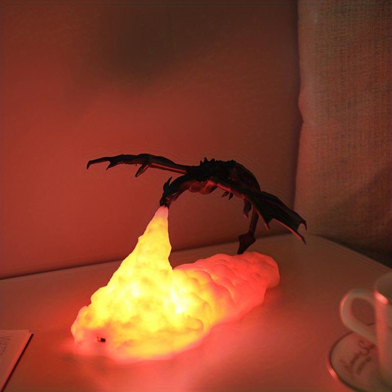 1 Изысканная лампа Огненный дракон - ночник в виде вулкана, напечатанный на 3D-принтере, со светящимся эффектом - цветная настольная лампа для спальни, офиса и кабинета black Xiao Home