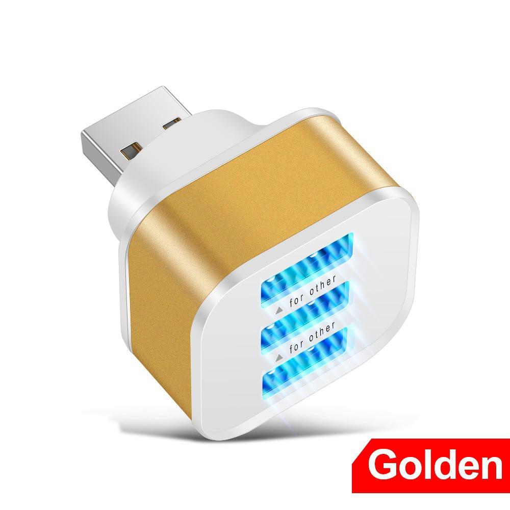 Высокоскоростной USB-концентратор с 3 портами, разветвитель, зарядный кабель, адаптер, зарядное устройство ZH золотой ZCHUA