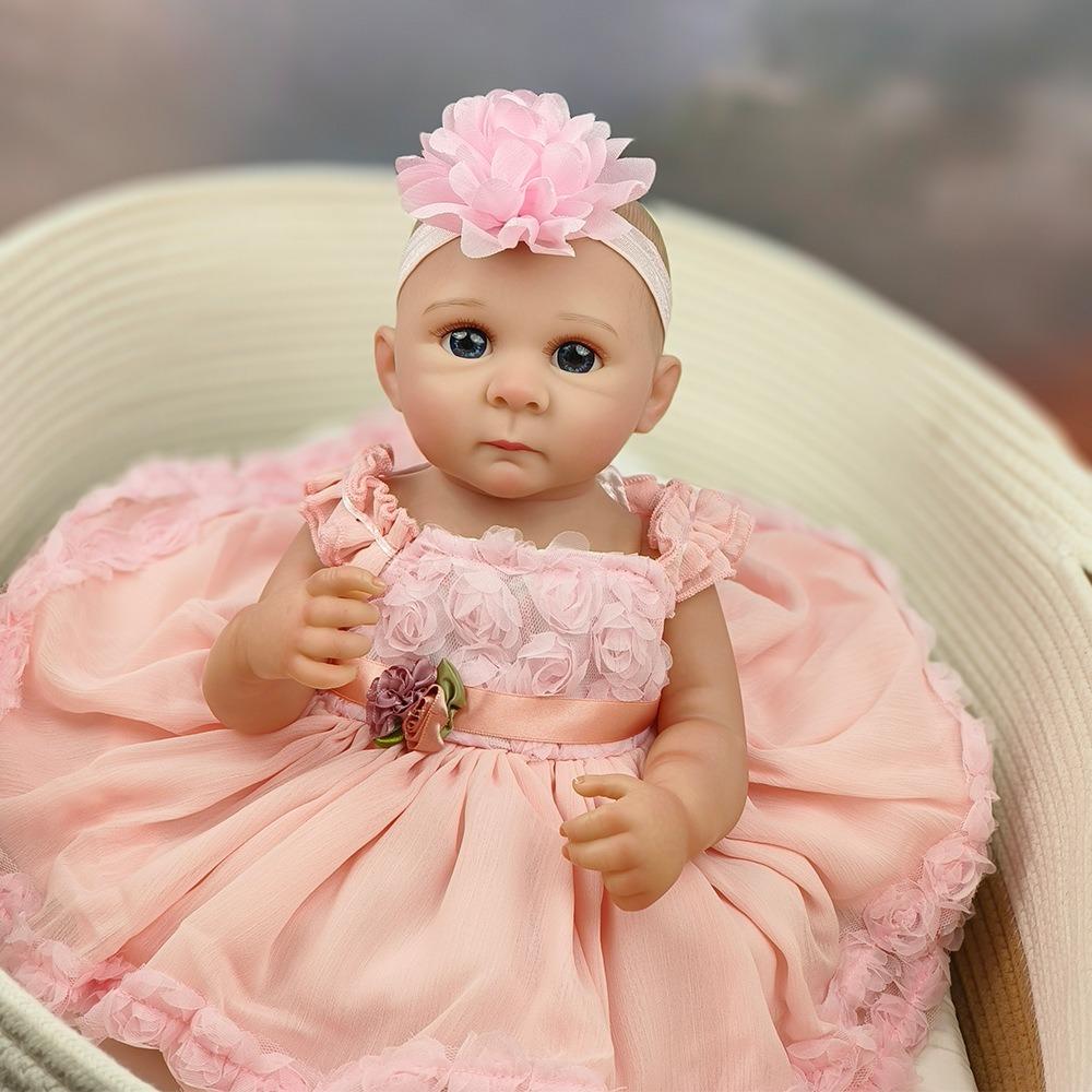18-дюймовая кукла-реборн Bettie Simulation Baby Girl, все тело, силиконовая моющаяся кукла-реборн, мягкая кукла-реборн принцессы Bebe, детская игрушка-компаньон перед сном full silicone girl beige ChildDream Toys Supplies