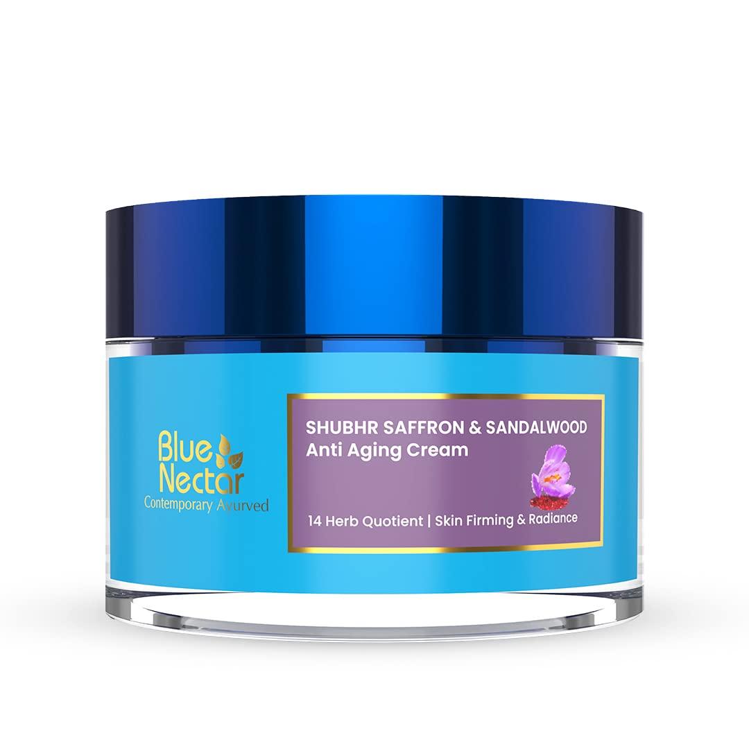 Blue Nectar Ayurvedic Anti Aging Cream For Women For Collagen Boost And Deep Moisturizer For Face | Натуральный укрепляющий крем для лица (14 трав, 50 г) blue Evellene International