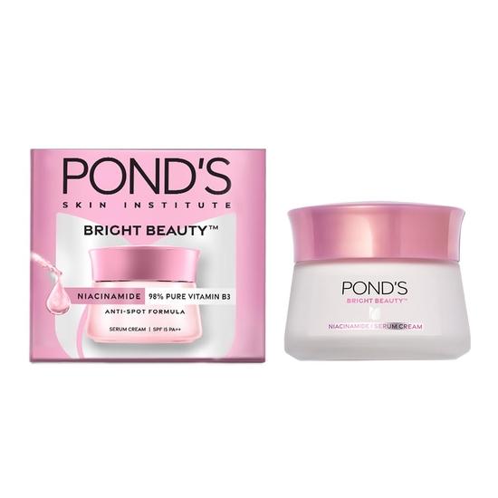 POND S Bright Beauty SPF 15 PA ++ Дневной крем 50 г, нежирный, матирующий ежедневный увлажняющий крем для лица | Осветляет темные пятна для сияющей кожи pink