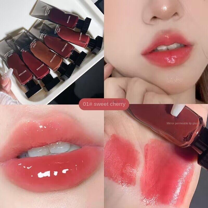 Бархатный матовый Mist Lip Glaze Бальзам для губ Увлажняет и увлажняет грязь для губ Натуральный белый блеск для губ Водостойкая помада Стойкая фиксация женского макияжа brown DYL