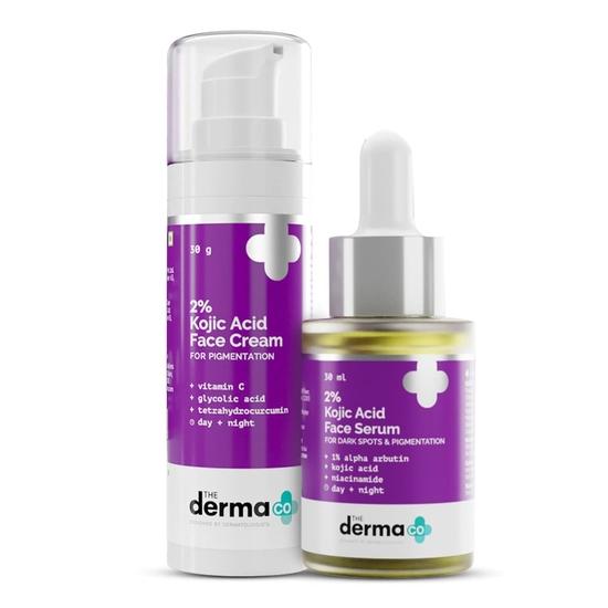 Derma Co No More Pigmentation Combo - крем для лица с 2% койевой кислотой (30 г) + Сыворотка для лица (30 мл) white Vedic India