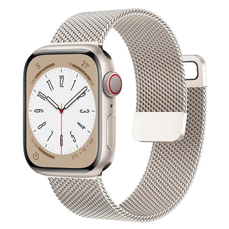 Миланская петля для Apple Watch Band 44 мм, 40 мм, 45 мм, 41 мм, 38 мм, 42 мм, 49 мм, 45 мм, браслет-ремень iWatch Series 9, 8, 7, 6 SE 5 Ultra 2, ремешок 38mm or 40mm 41mm бежевый Rizy