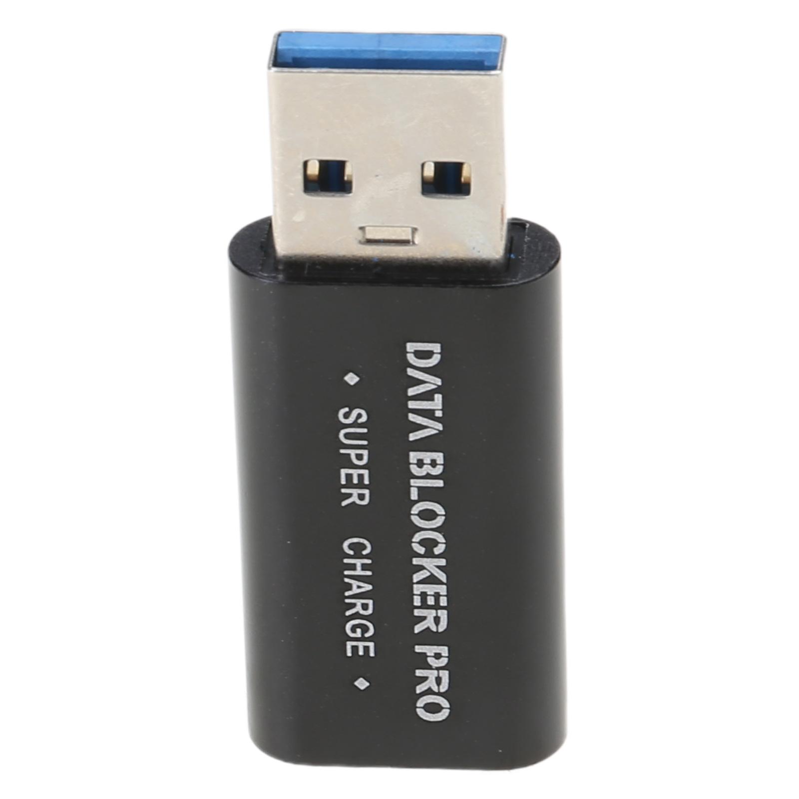 USB-блокиратор данных для безопасной зарядки, алюминиевый, поддержка быстрой зарядки, USB-A - USB-A, блокировщик данных black Xudikou