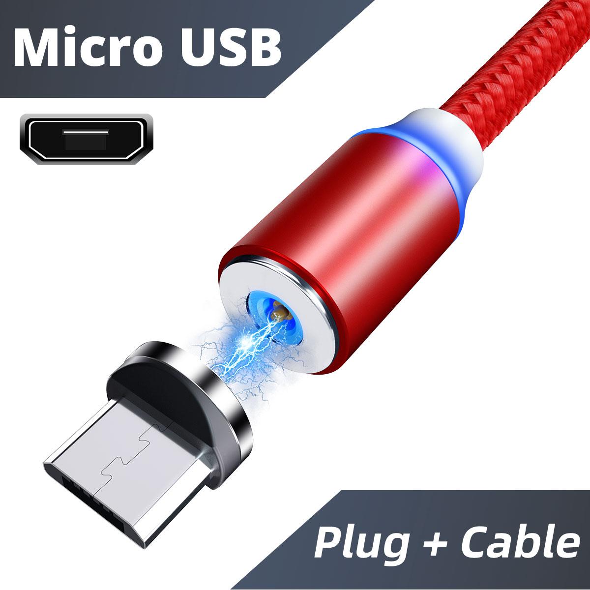 Светодиодный USB-кабель для зарядного устройства 2,0 А, кабель типа C, микро-USB, быстрая зарядка мобильного телефона Micro красный AL