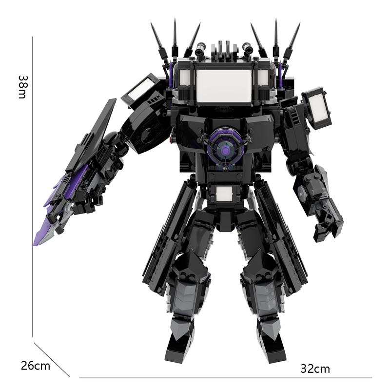 835 шт./компл. Skibidi Toilet Giant Version Upgraded Titan TV Man Building Blocks DIY Assembled Bricks Toys for Boys Christmas Gifts black DURUOB