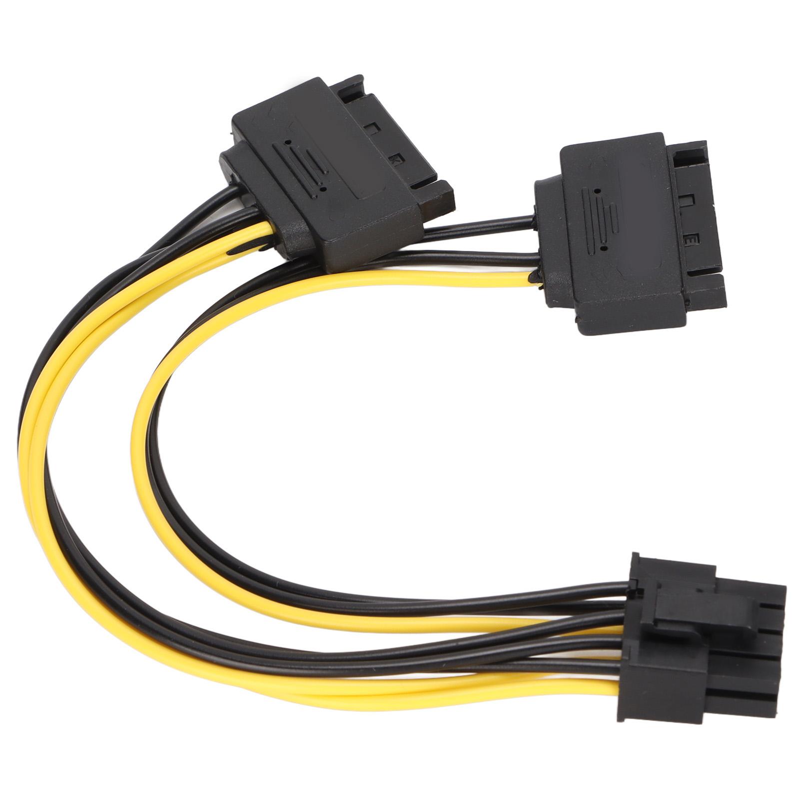 2 шт. Кабели питания Двойной 15-контактный SATA на PCIE 8-контактный штекерный адаптер питания графического процессора для компьютерных аксессуаров yellow 3d printing machine
