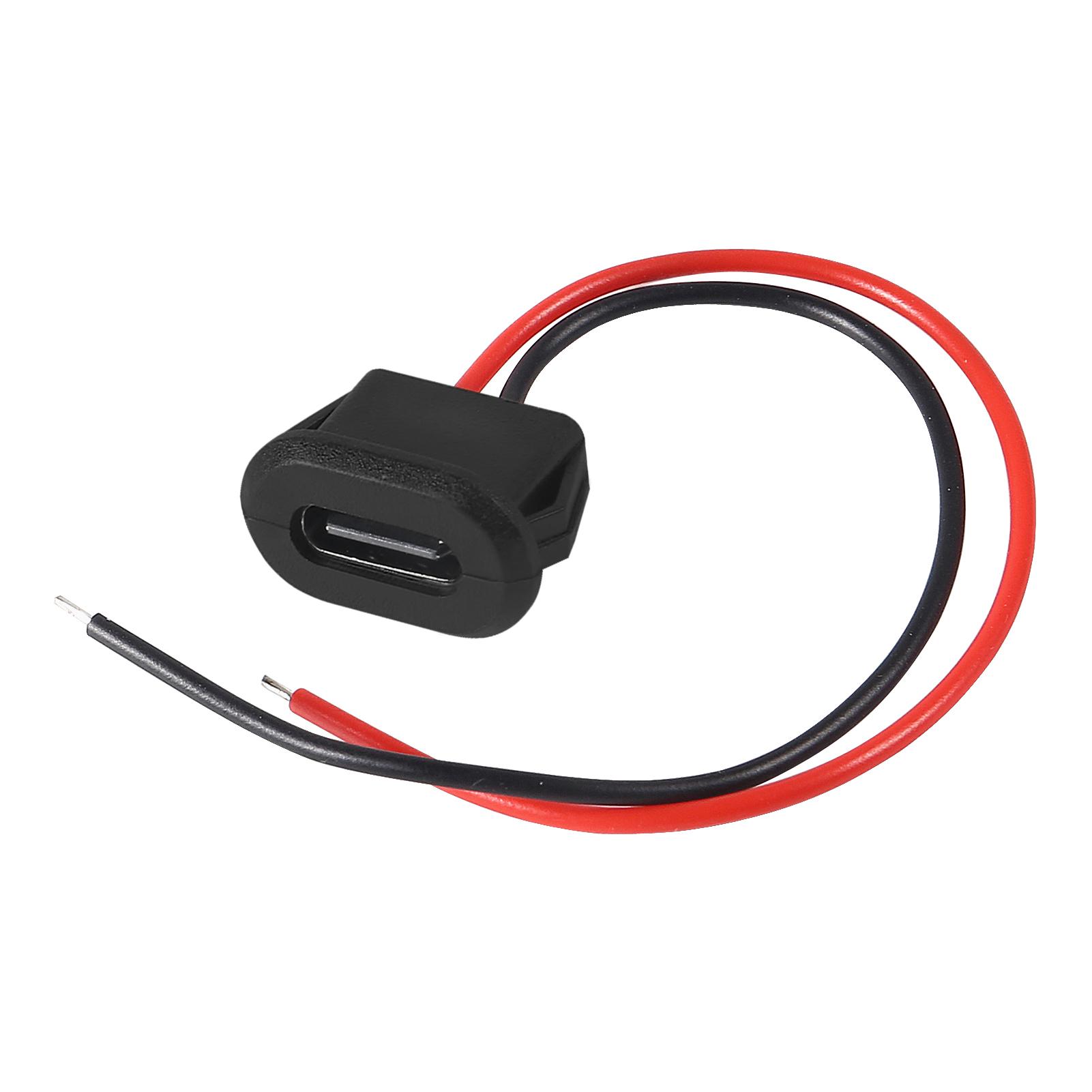5 шт. Type-C Female 2Pin USB-разъем Type-C водонепроницаемый с гнездом для быстрой зарядки порт зарядки USB-C зарядное устройство штекер black Comfortable and warm