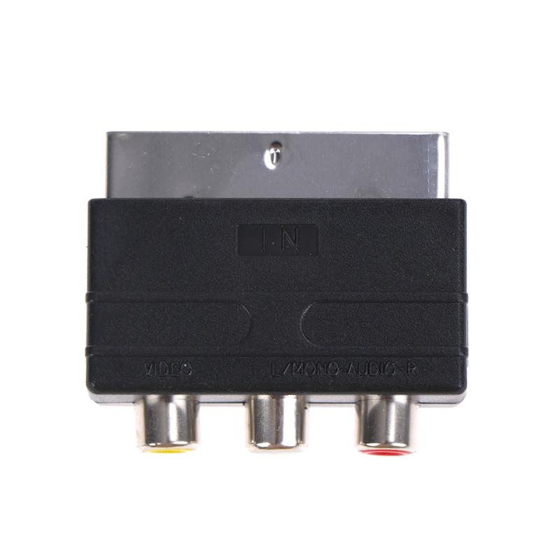 Серебряный конвертер адаптера для композитного фонокорректора Scart to 3 Rca + переключатель входа/выхода gray Keyamei