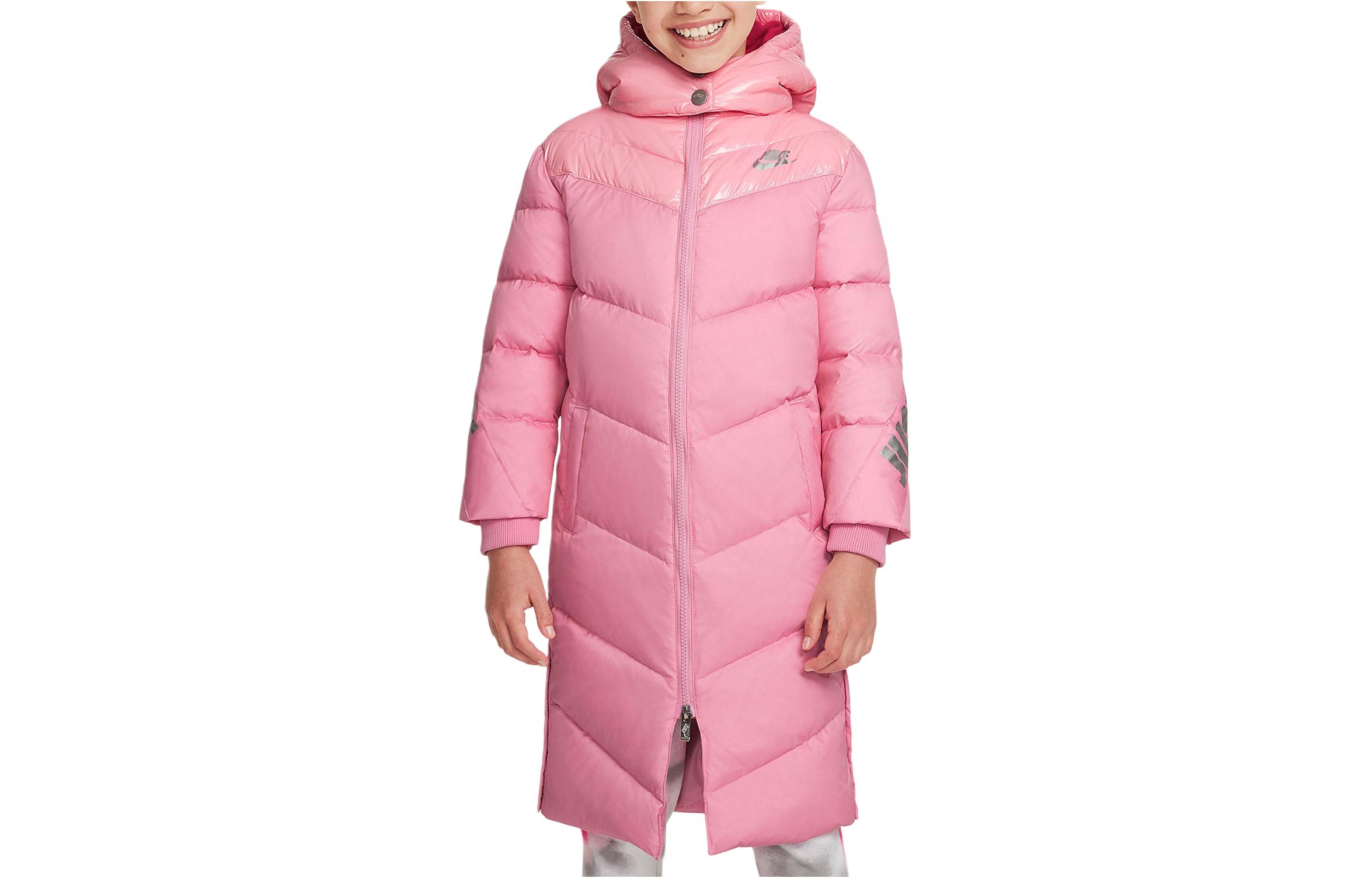 Детские пуховики Nike с капюшоном средней плотности DD2497-654 7 pink