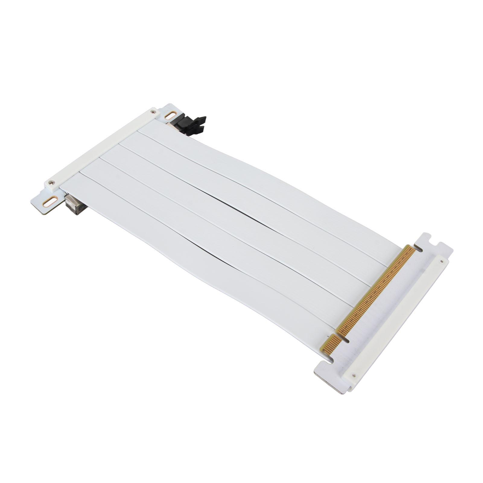 PCIE 4.0 X16 Riser Cable Высокоскоростной гибкий двухсторонний 180-градусный удлинительный кабель для графического процессора RTX 20CM белый Igeteck