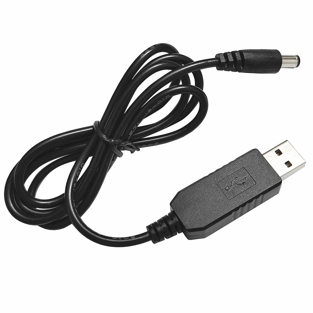 USB-кабель для повышения мощности от 5 В до 12 В, кабель-адаптер питания USB, кабель преобразования USB в постоянный ток, мощность 5,5*2,1 постоянного тока 5V to 9V чёрный Koogeelife