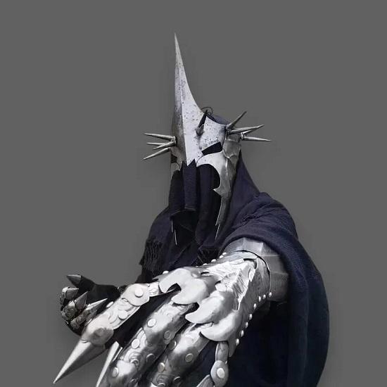 Костюм для косплея Nazgul Dark Rider, идеально подходящий для фэнтезийных LARP-игр и Хэллоуина. Перчатки Nazgul, шлем-плащ, идеально подходящий для black The Giftery